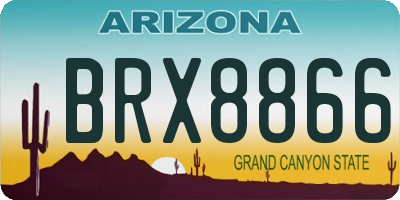 AZ license plate BRX8866