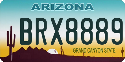 AZ license plate BRX8889