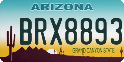 AZ license plate BRX8893