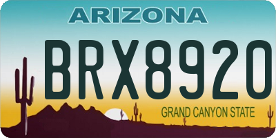 AZ license plate BRX8920