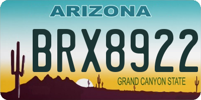 AZ license plate BRX8922