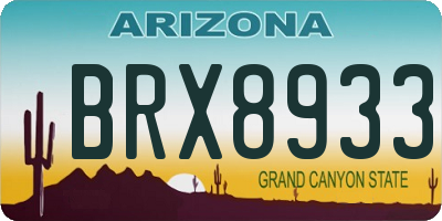 AZ license plate BRX8933