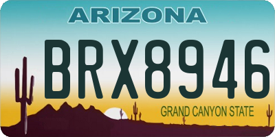 AZ license plate BRX8946