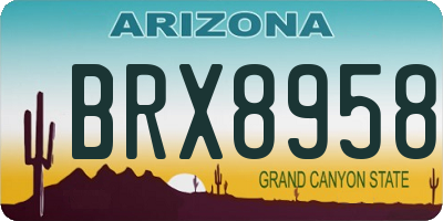 AZ license plate BRX8958