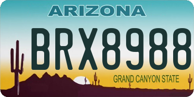 AZ license plate BRX8988