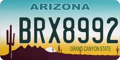 AZ license plate BRX8992