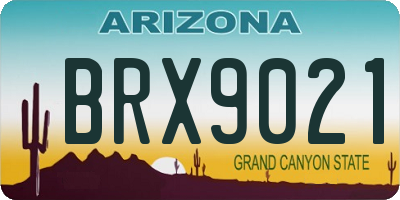 AZ license plate BRX9021