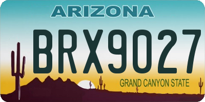 AZ license plate BRX9027