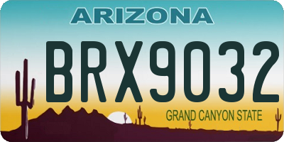 AZ license plate BRX9032