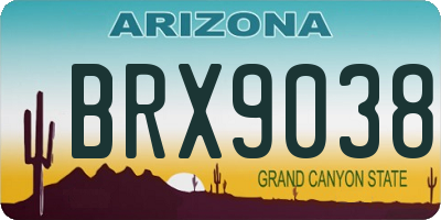 AZ license plate BRX9038