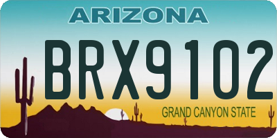 AZ license plate BRX9102