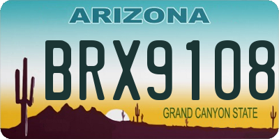 AZ license plate BRX9108