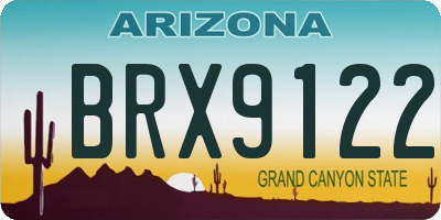 AZ license plate BRX9122