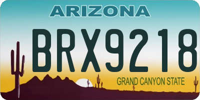 AZ license plate BRX9218
