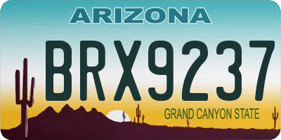 AZ license plate BRX9237