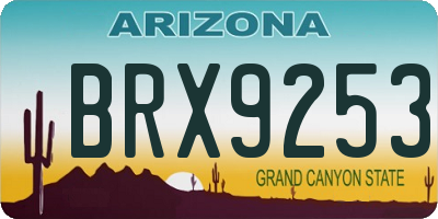 AZ license plate BRX9253