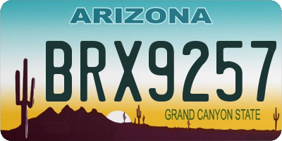 AZ license plate BRX9257