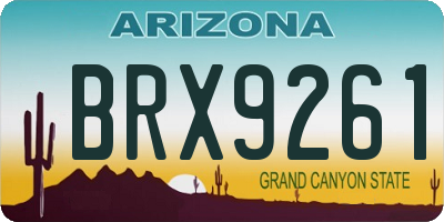 AZ license plate BRX9261