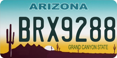 AZ license plate BRX9288