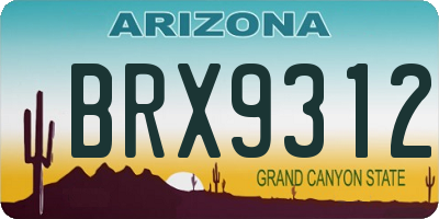 AZ license plate BRX9312