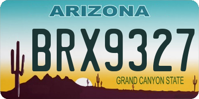 AZ license plate BRX9327
