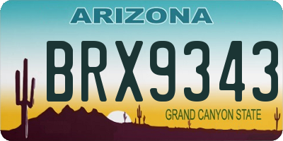 AZ license plate BRX9343