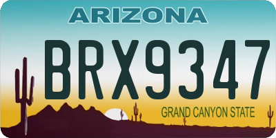 AZ license plate BRX9347