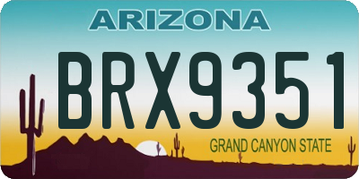 AZ license plate BRX9351