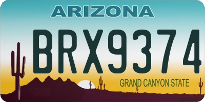 AZ license plate BRX9374