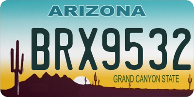 AZ license plate BRX9532