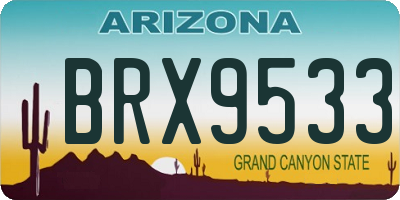 AZ license plate BRX9533