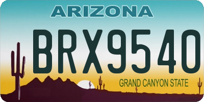 AZ license plate BRX9540