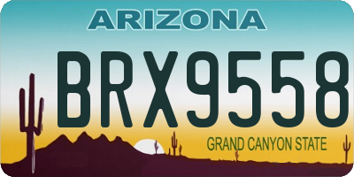 AZ license plate BRX9558