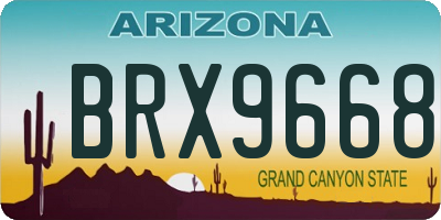 AZ license plate BRX9668