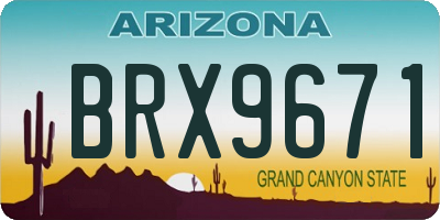 AZ license plate BRX9671