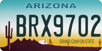 AZ license plate BRX9702