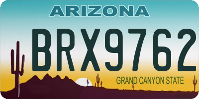 AZ license plate BRX9762