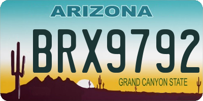 AZ license plate BRX9792