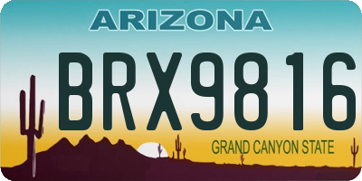 AZ license plate BRX9816