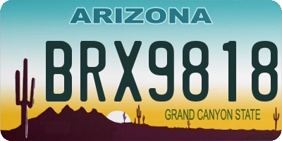 AZ license plate BRX9818
