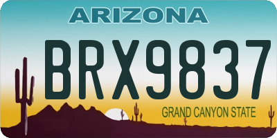 AZ license plate BRX9837