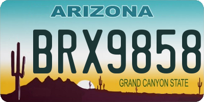 AZ license plate BRX9858