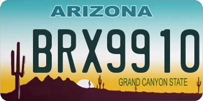 AZ license plate BRX9910