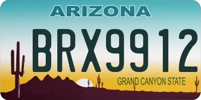 AZ license plate BRX9912