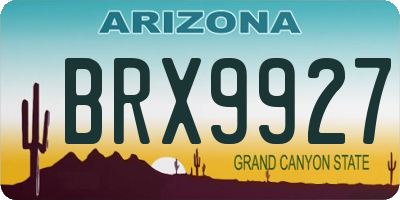 AZ license plate BRX9927