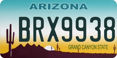 AZ license plate BRX9938