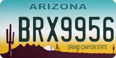 AZ license plate BRX9956