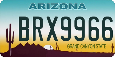 AZ license plate BRX9966