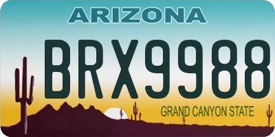 AZ license plate BRX9988