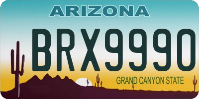 AZ license plate BRX9990
